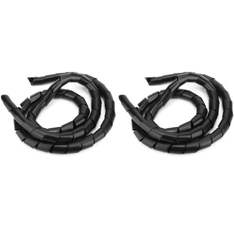 Protecteur de Câbles Spirale 2 Pièces, Manchon de Protection pour Fils Noir 25mm