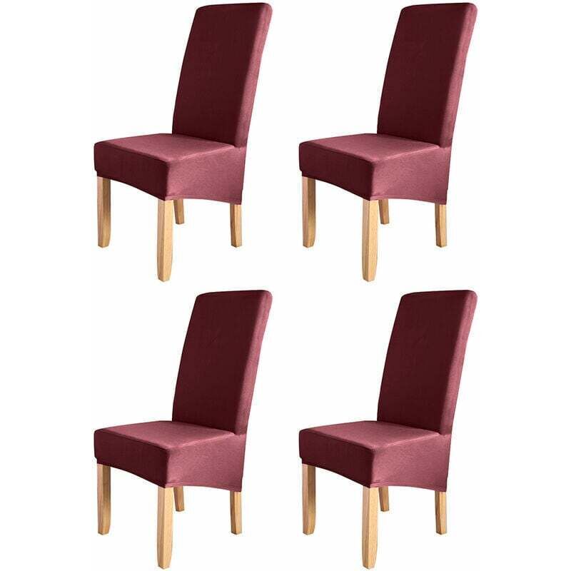 Protecteur De Chaise Extensible, Antiderapant, 4Pcs, Vin Rouge
