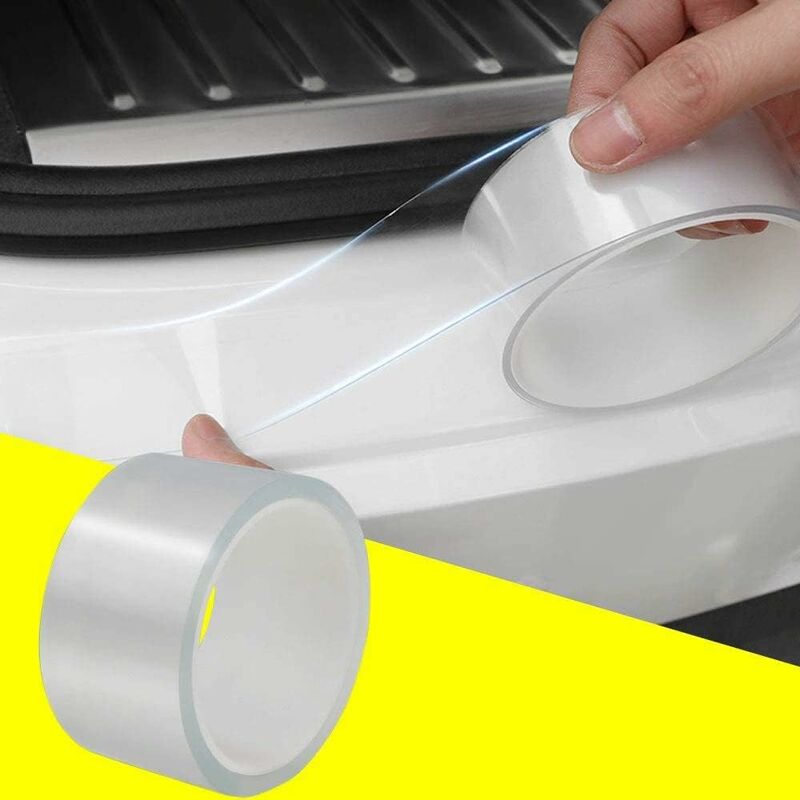 Protecteur de pare-chocs,Protection Seuil Porte de Voiture,Protecteurs de Jante - 10M Transparent Bande de Garde Voitures en Caoutchouc (7cmx10M)