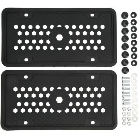 Protecteur de plaque d'immatriculation, 2 pièces, cadre en Silicone souple et Flexible noir 305x155mm pour les modèles américains