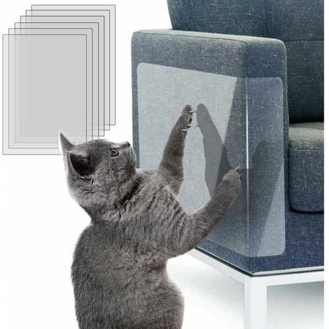 Protecteur de Rayure de Chat,  Protecteurs Anti-Griffes Autocollantes, Protection Anti-Griffures Protection canape Chat, Protections Anti-Rayures pour Meubles Canapé Table Porte  6 Pièces