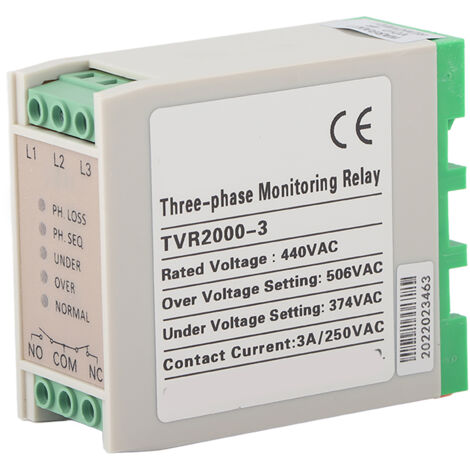Protecteur de Séquence de Phase 380VAC Relais de Surveillance Alimentation Triphasée