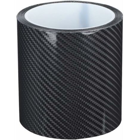 Protecteur de seuil de Garde de Porte de Voiture, Film de Protection de Pare-Chocs en Fibre de Carbone Noire, Bande d'autocollant Anti-Rayures Auto-adhésive étanche(10cm3m)