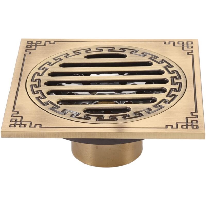 Protecteur de Sol de Douche pour égouts, collecteur de Cheveux, Grille carrée à Grand déplacement, Ensemble de Drainage de Sol pour Salle de Bain,