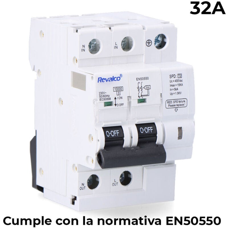EDM - iga, 2P, 32A, c, 10kA, protection permanente contre les surtensions selon EN-50550 et transitoires 5-15kA, 275V 02514