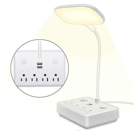 Protecteur de surtension avec prise US, 4 prises et 2 ports USB, voyant LED