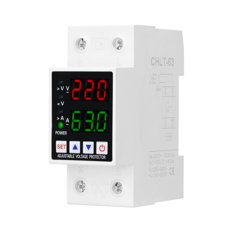 Protecteur de tension réglable à double affichage Dispositif de protection intelligent contre les surtensions, les sous-tensions et les surintensités