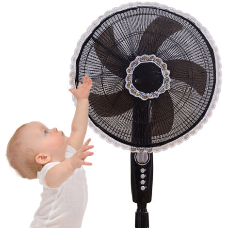 Protecteur de Ventilateur Sécurité Enfants, Housse Anti-Poussière pour Bureau et Maison, Filet de Protection Doigts Bébé