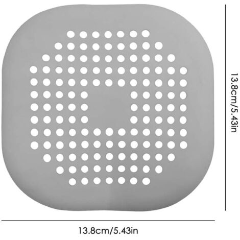 Protecteur de vidange en Silicone avec ventouse pour crépine d'évier de douche, couvercle de vidange de baignoire de cuisine et de salle de bain, gris