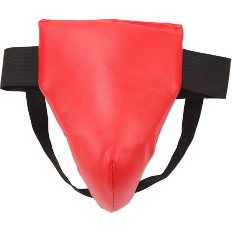 Protecteur inguinal pour boxe et kickboxing, absorption des chocs, aéré et ajustable, garde abdominal rouge