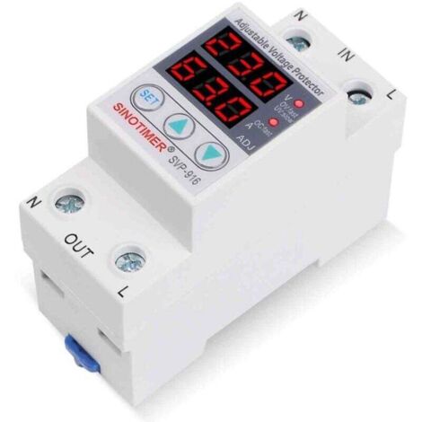 Protecteur Intelligent SVP-916 40A/63A/80A, Auto-Composé Réglable, Limitation de Courant, Délai, Protection Surtension/Sous-Tension 220V
