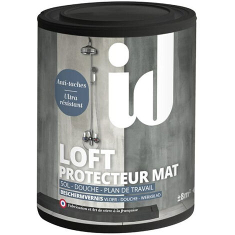 Protecteur sol incolore 1L – Résistant aux rayures et chocs – Pour douches, sols et plans de travail – Aspect mat velours – Id Paris
