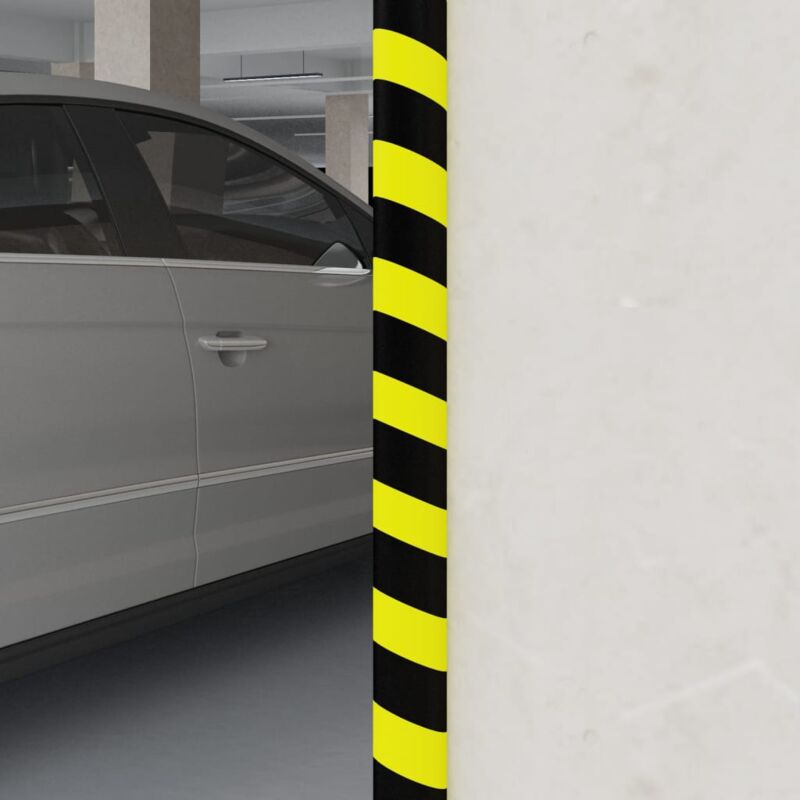 Vidaxl - Protecteur d'angle Jaune et noir 4x3x100 cm pu