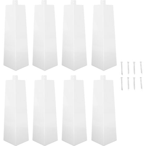 Protecteurs de Coin pour Revêtement Extérieur - 8 Cornières Aluminium avec Fixations Métal pour Mobile Home - Dimensions 21.7x8.8cm