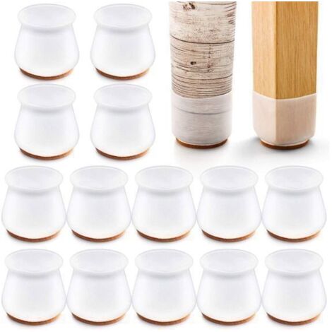 Protecteurs de pieds de chaise en silicone pour planchers de bois franc, lot de 24 embouts de pieds de meubles avec coussinets e