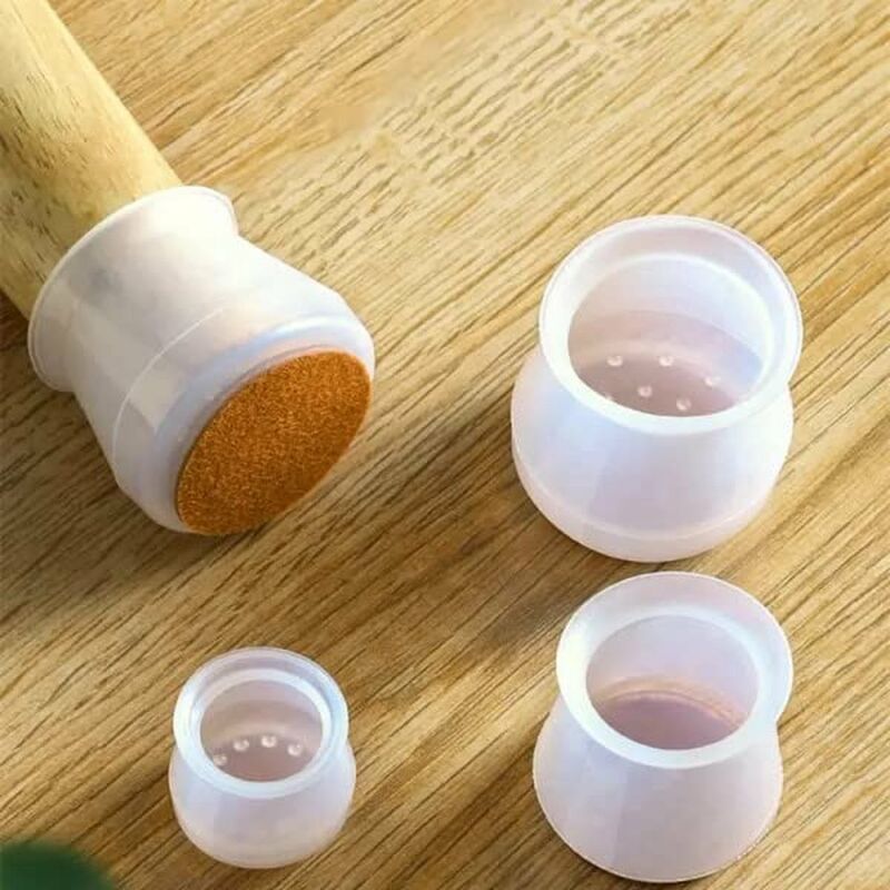 Choyclit - Protecteurs de pieds de chaises, lot de 4 protections de pieds de chaises en silicone transparent, pieds de tables et de chaises