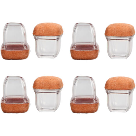 Protecteurs de pieds de table et chaise - 8 pièces TPE transparent résistant - Format carré petite taille (14-19mm)
