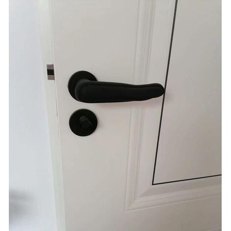 Protecteurs de Poignées de Porte en Silicone (2 Noirs) - Antidérapant, Antichoc, Sécurité Enfants, Antistatique, Isolation Thermique