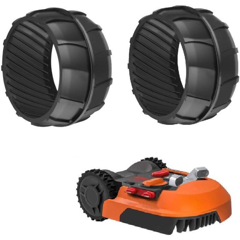 Protecteurs de roue pour tondeuses à gazon robotisées Worx Landroid, profil de roue avant, réglable, traction améliorée, compatible avec Worx