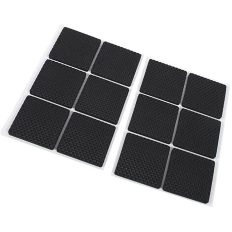 Protecteurs de sol adhésifs anti-dérapants en caoutchouc TRP - Lot de 12 pièces noires pour table, chaise, sofa et furniture