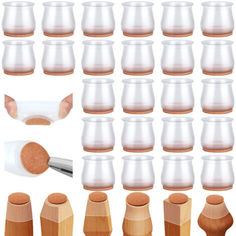 Protecteurs de sol de pieds de chaise en Silicone, couvre-pieds de chaise, couvre-pieds de chaise, adaptés aux pieds de chaise de 25 à 30mm, 30 pièces