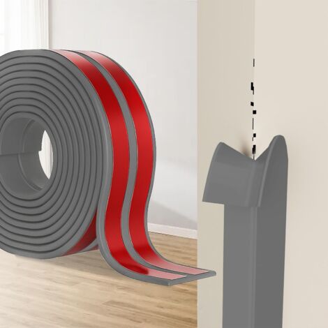 Protection Angle Mur Adhésif, Bandes Corniere en TPE, Plinthe Souple Épaisse en Forme de L Baguette Angle pour Murs, Portes, Cuisine, Fenêtres, Idéal pour Rénovations DIY (Gris, 6cm x 4M)