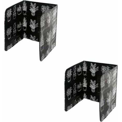Protection anti-éclaboussures pour assiette de cuisine pliable en aluminium, lot de 2, noir.