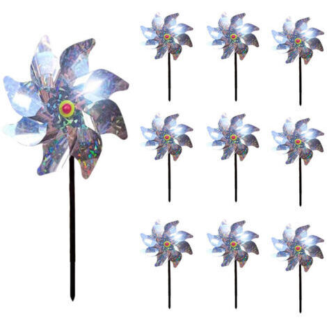 Protection anti-oiseaux pour moulins à vent réfléchissante – Lot de 10 – Matériau PVC résistant aux intempéries – Efficace même avec un léger vent