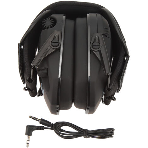 Protection Auditive Anti-Bruit avec Coussinets Doux et Pliable pour Extérieur Noir