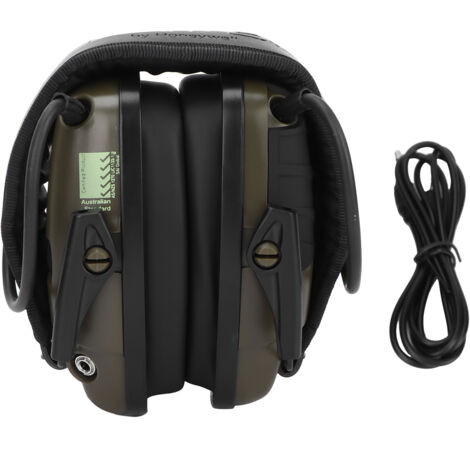 Protection Auditive Anti-Bruit avec Réduction de Bruit, Pliante pour Tir et Sécurité, Casque Vert