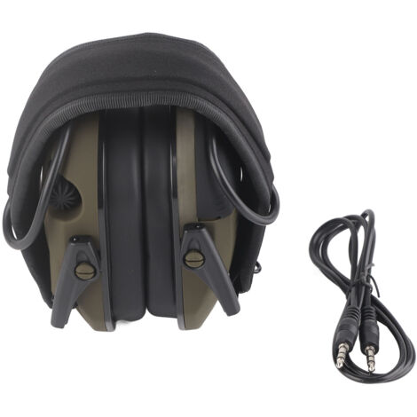 Protection auditive électronique NRR 22dB avec fonction casque et haut-parleur pour tir, couleur vert militaire
