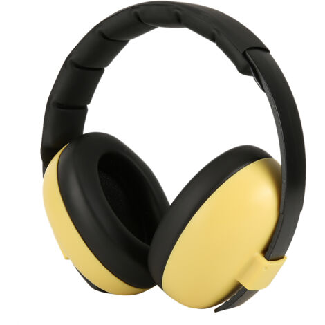 Protection auditive pliable anti-bruit pour enfants - Bouchons d'oreille réducteurs de son, design compact et pliable, couleur jaune bébé.