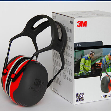 Protection auditive supra-auriculaire 3M&8482 Peltor&8482 X3A avec serre-tête, rouge