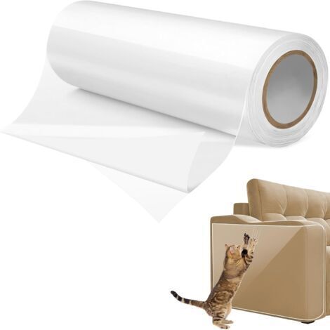 Protection Canapé Chat Anti Griffe 20cm x 3m, Sticker Canapé Chat Transparent, Autocollant de Protections Mur, Protecteur Protege Anti-Rayures de Chiens pour Meubles, Porte, Tapis, Comptoirs, Armoire