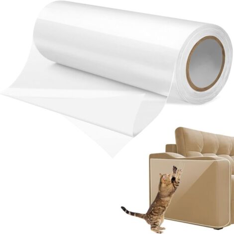 Protection Canapé Chat Anti Griffe 20cm x 3m, Sticker Canapé Chat Transparent, Autocollant de Protections Mur, Protecteur Protege Anti-Rayures de Chiens pour Meubles, Porte, Tapis, Comptoirs, Armoire