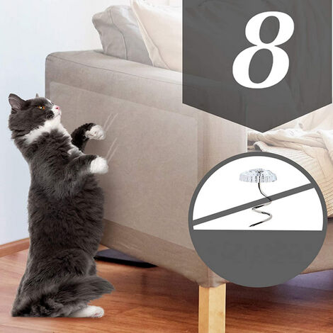 main image of "Protection Cat Sofa Cover Double-Faced Transparents Anti-Rayures Cat Drill Anti-Vol Ruban Adhesif 8Pcs De Grande Taille Meubles Housse De Protection Sans Ongles Trou"