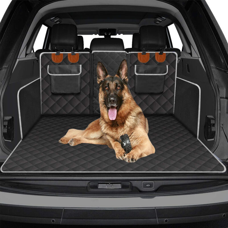 Protection Coffre Voiture Chien Housse Protection Antidérapant Étanche et Résistant Aux Rayures avec Gamelle Pliable et Pochette de Rangement