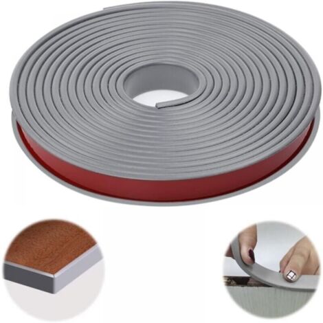 Protection Coin Bord de Table 5m20mm, U-Form Bande de Bordure Souple Bande de Protection des Bords en pour la Réparation D'armoires, la Restauration de Meubles(Gris)