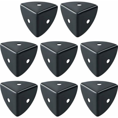 Protection Coin de Table 8 Pcs Meuble d'Angle Corniere Aluminium Noir Convient pour Protection des Meubles, Décoration, Anti-Collision et Anti-Casse, EBJ025B-8P