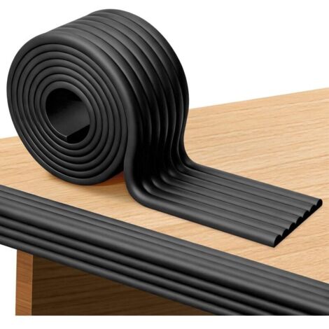 Protection Coin de Table Bébé. Protection des Bords pour Meubles. 200 x 80mm x 8mm W-Forme Universel Rouleau en Mousse. Protections Angle Table Bebe. Kit de Sécurité pour Bébé Enfants. Noir