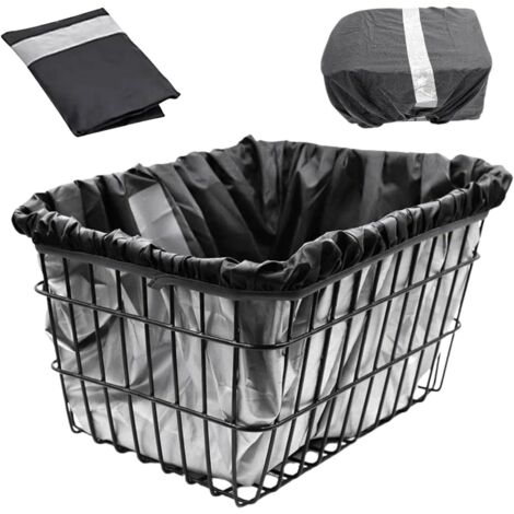 Protection contre la pluie pour panier de vélo, housse pour panier de vélo avec bandes réfléchissantes, protection imperméable contre la pluie pour panier arrière, pour tous les paniers jusqu'à la