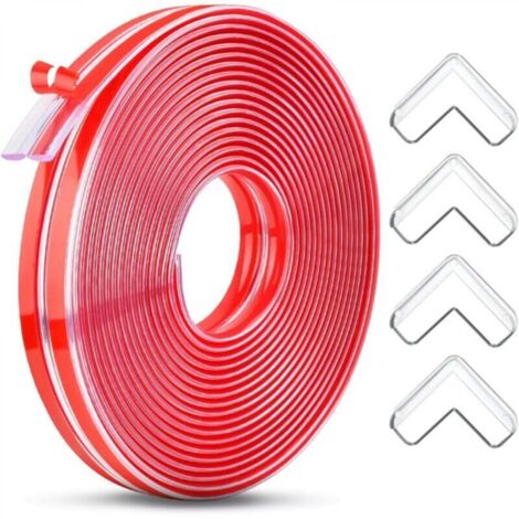 Protection d'angle de table pour bébé pré-adhésive de 6 m Protection d'angle de table pour bébé Protection d'angle de table pour bébé Protection de meubles pour bébé avec 4 protections d'angle en sili