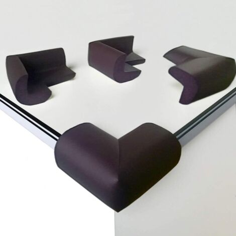 Protection d'angle de table rembourrée, épaissie et élargie, pour protéger les coins de table des bébés (lot de 4, marron)