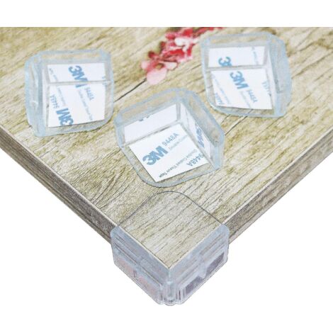 Protection d'angle de table transparente en silicone souple - Couvercle d'angle droit épais avec couche de protection pour la sécurité des bébés en cas de collision
