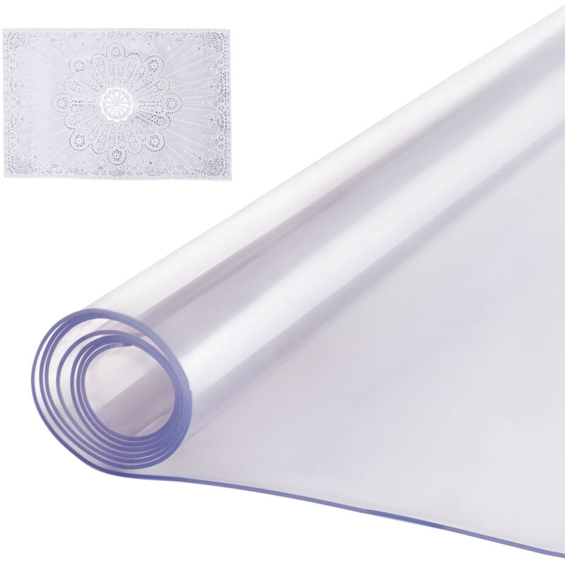 Protection de bureau en PVC transparent VEVOR, 42 x 60 pouces, epaisseur de 2,0 mm, rectangulaire, impermeable et facile a nettoyer, ideale pour le