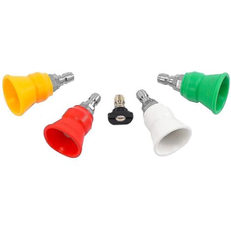 Protection de buse pour nettoyeur haute pression, embouts de buse pour nettoyeur haute pression, 5 embouts de nettoyage haute pression avec raccord rapide 1/4 pouce
