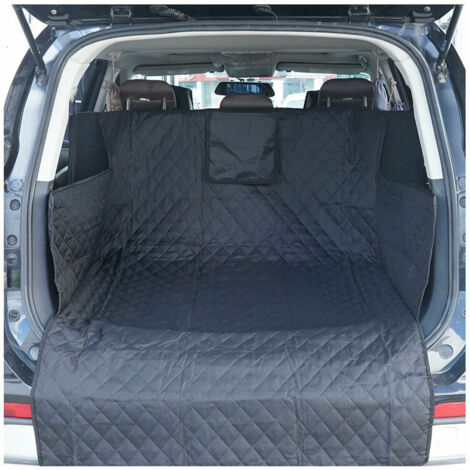 Protection de coffre pour chien avec protection latérale - Tapis de protection antidérapant et imperméable avec protection de seuil de chargement rembourré - Noir