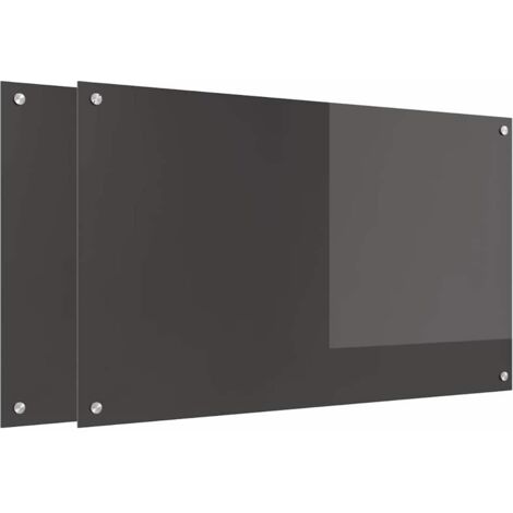 Protection de cuisine 2 pcs Gris foncé 100 x 60 cm verre trempé CFW36311