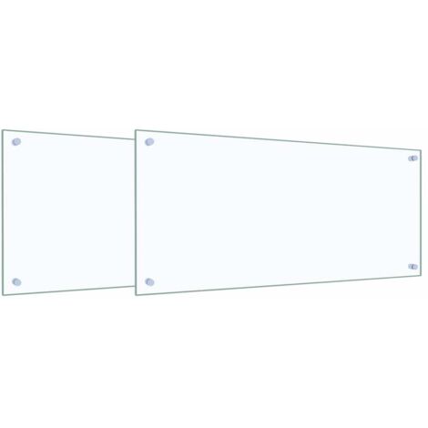 Protection de cuisine 2 pcs Transparent 90 x 40 cm verre trempé CFW45203
