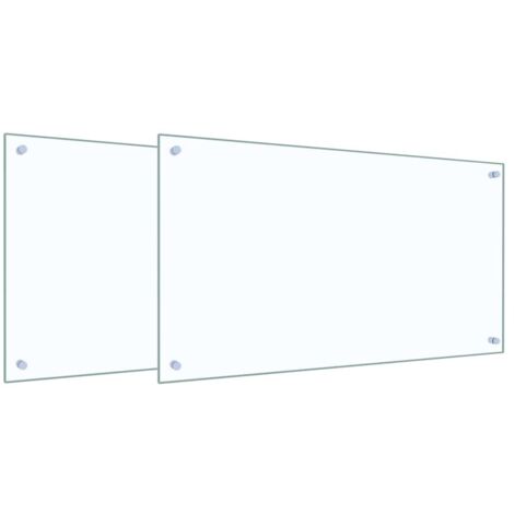 Protection de cuisine 2 pcs Transparent 90 x 50 cm verre trempé CFW19409